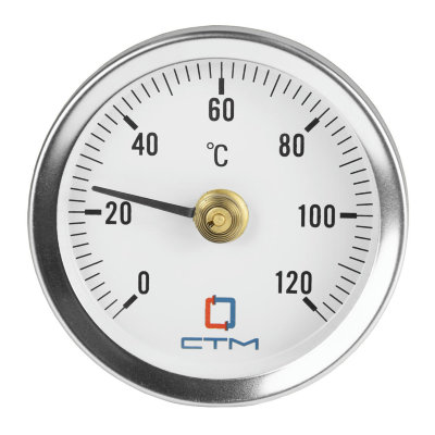 Термометр накладной d 63мм с пружиной, измерение до +120 С СТМ PL-52456