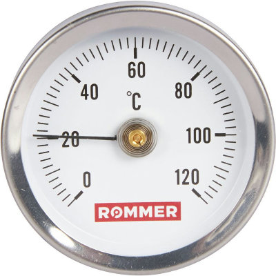 Термометр биметаллический накладной с пружиной Rommer, корпус 63 мм